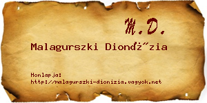 Malagurszki Dionízia névjegykártya